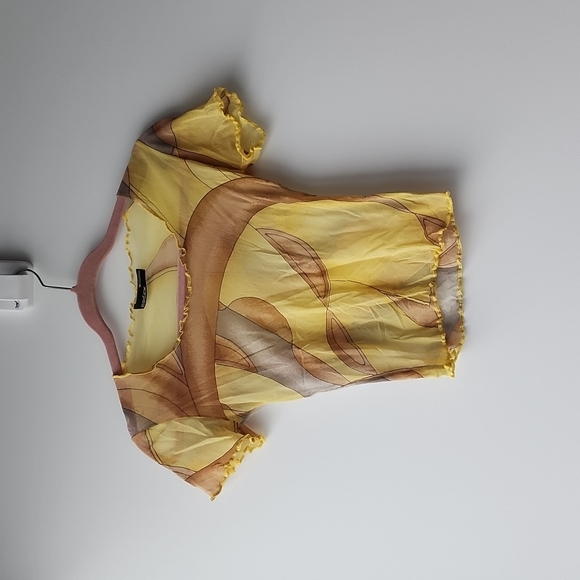 Vintage Tops - Vintage Crop Sheer Y2K Made in Italy Mesh Tee